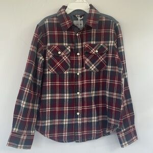 Joe's Boys Blue and Red Plaid Snap Button Down Casual Shirt Medium (5)
